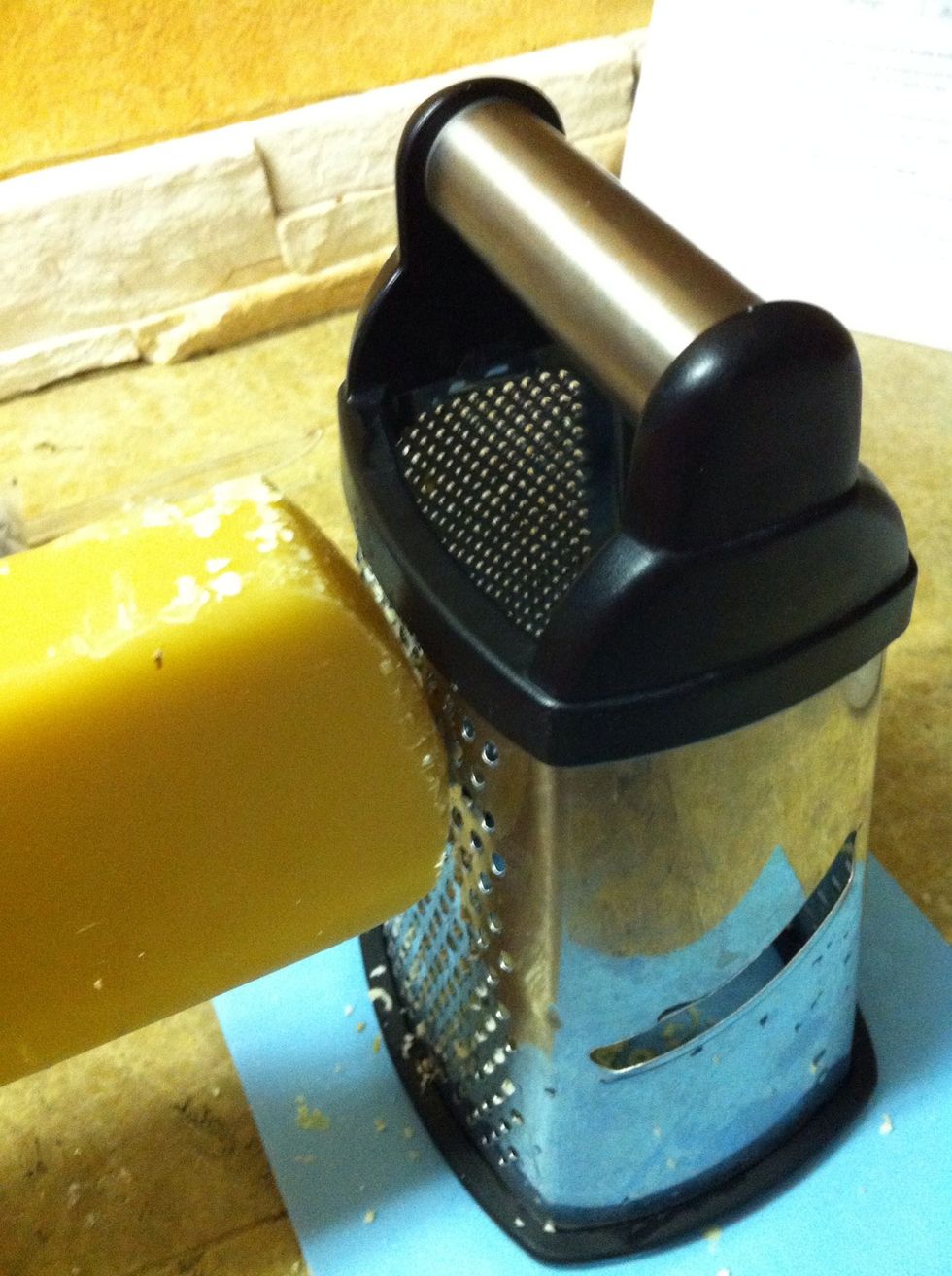 First, grate beeswax.....
