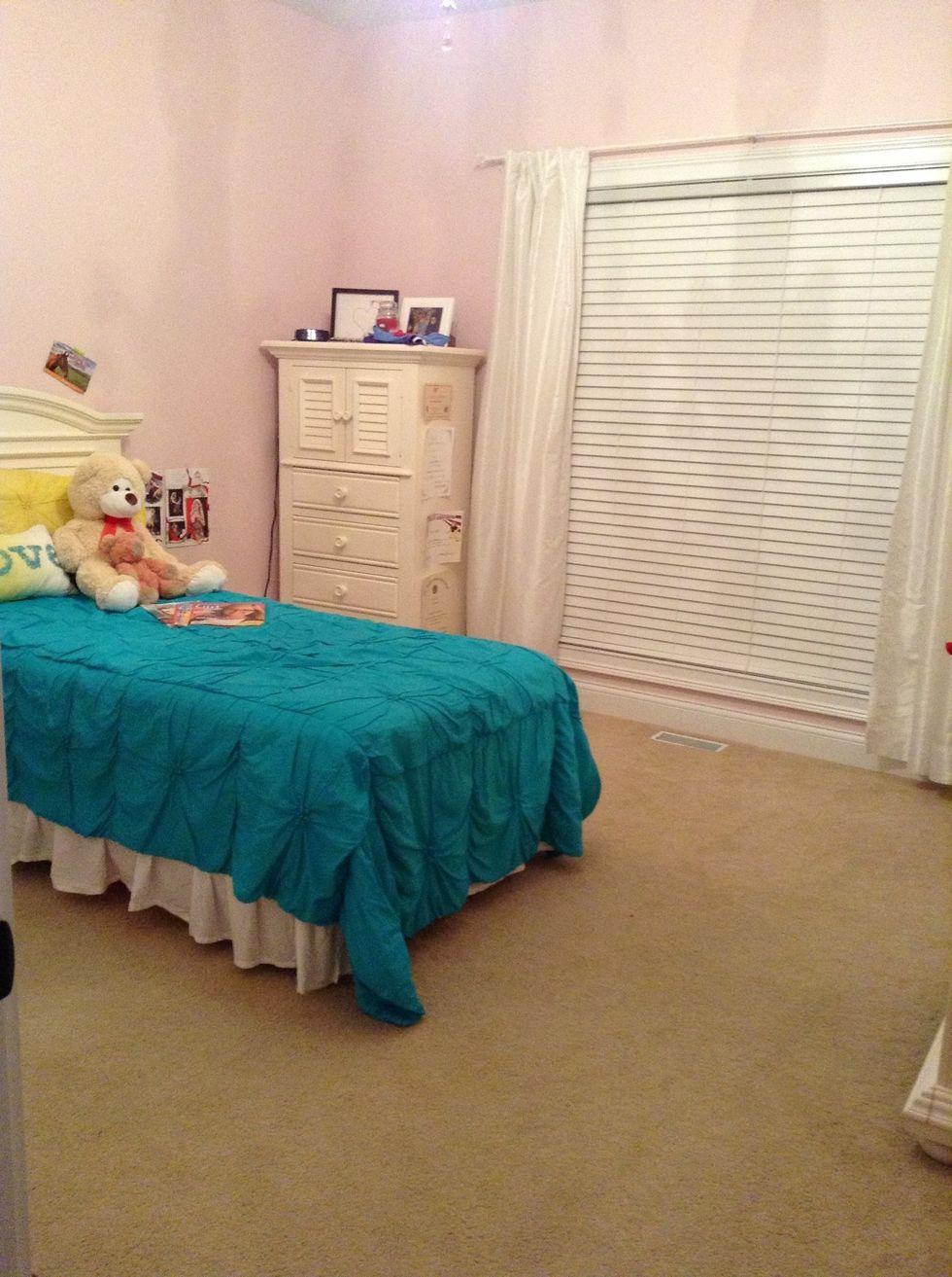 First, I check my room to make sure it is neat and clean.