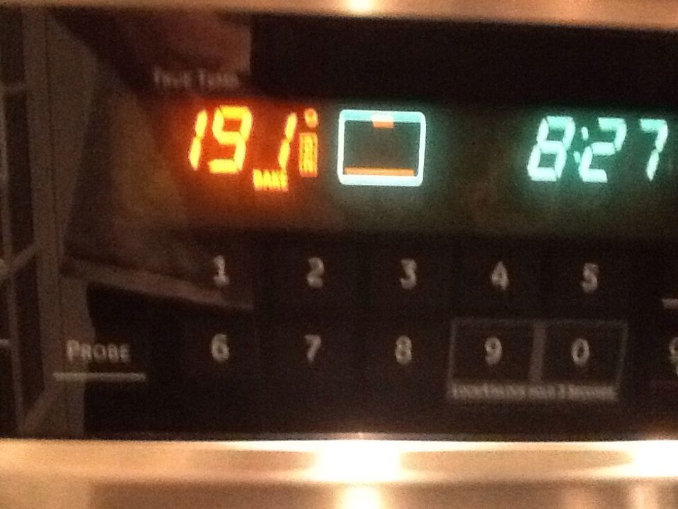 First I preheated the oven to be the heat to 400 degrees.