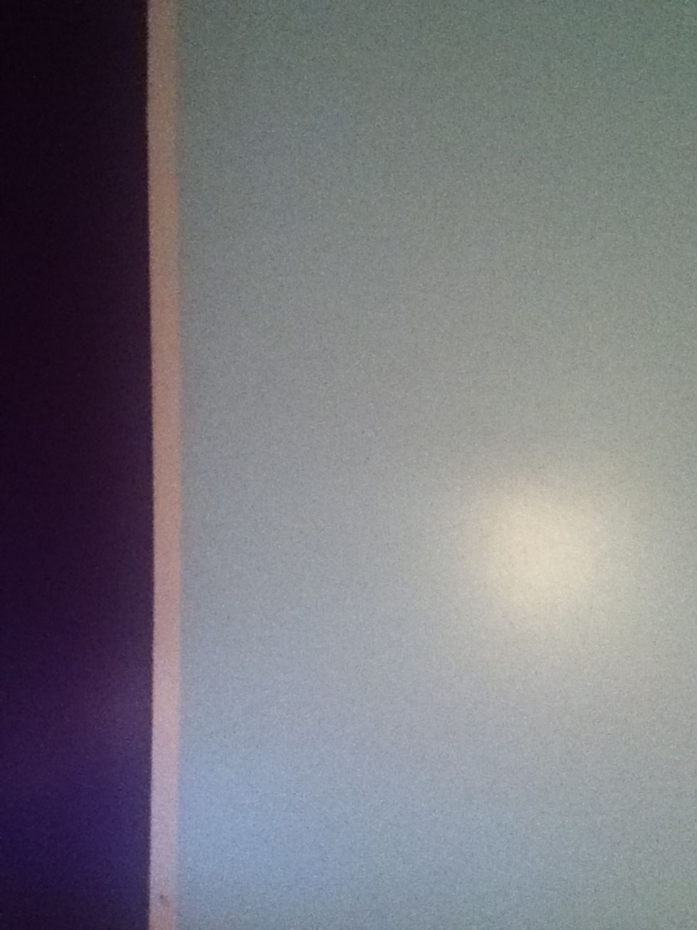 First, I started off with a plain mint,white and purple wall. Then, I decided I need some flare in my wall like helllo