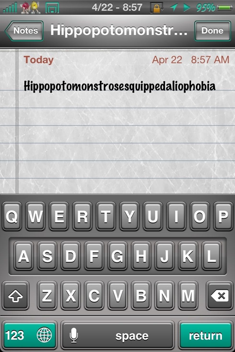 First I type in the word that I don't know