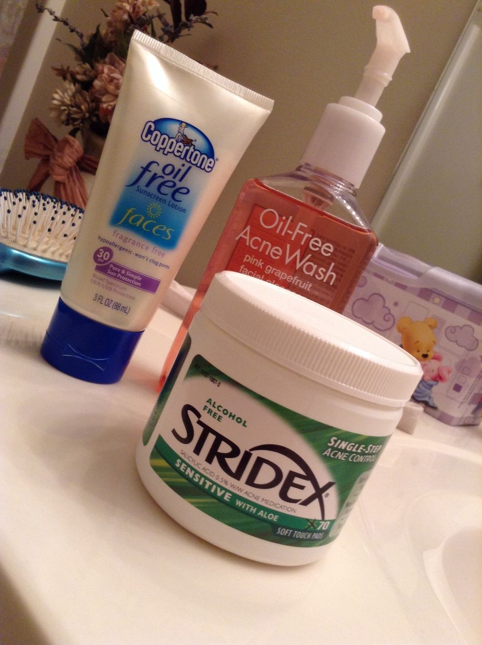 First, I wash my face to wake me up a little bit!!