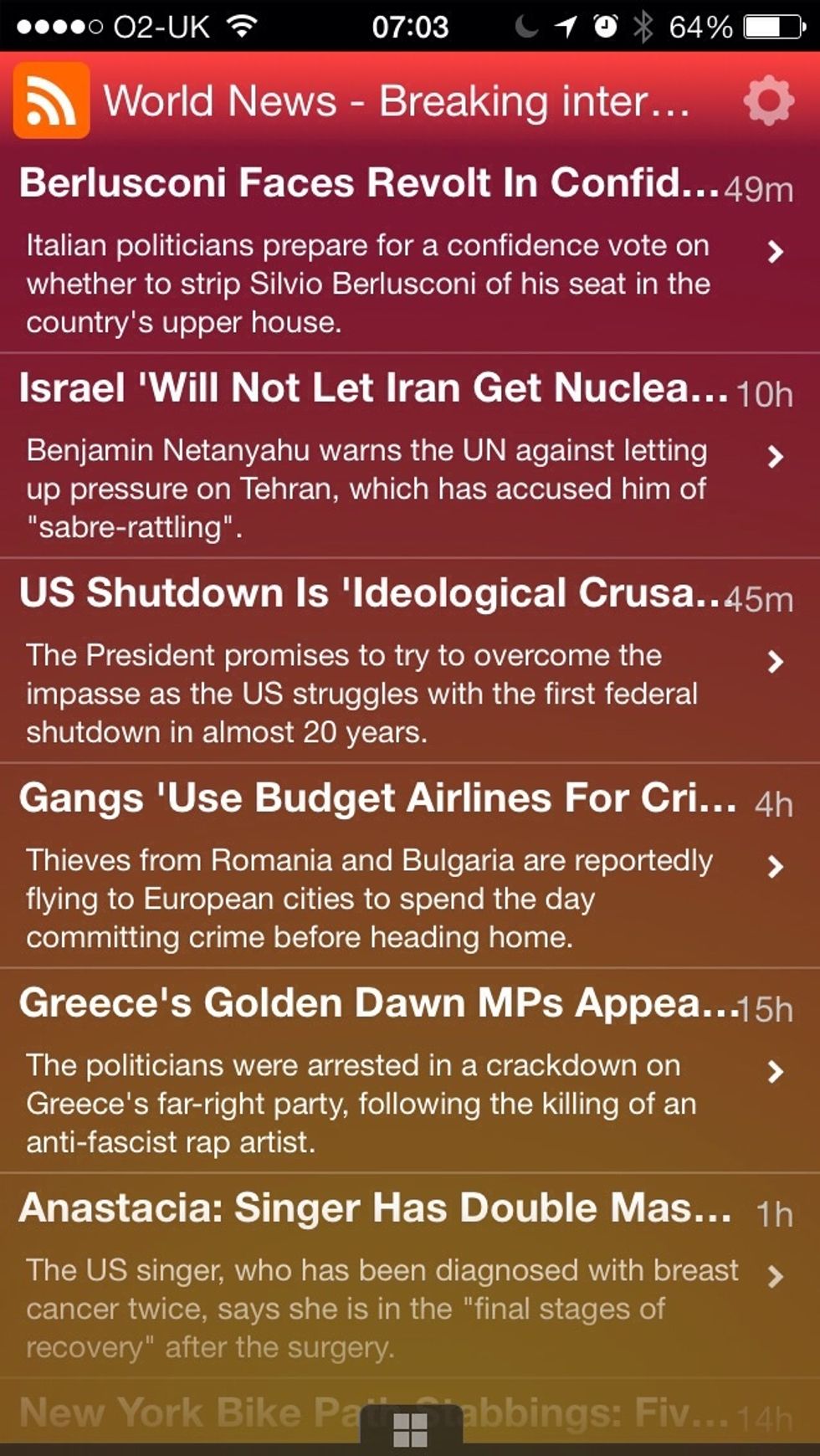First launch My Dashboard. At the bottom you will find the Quick Nav bar. To open it, simply tap on the bar and it will slide up the screen.