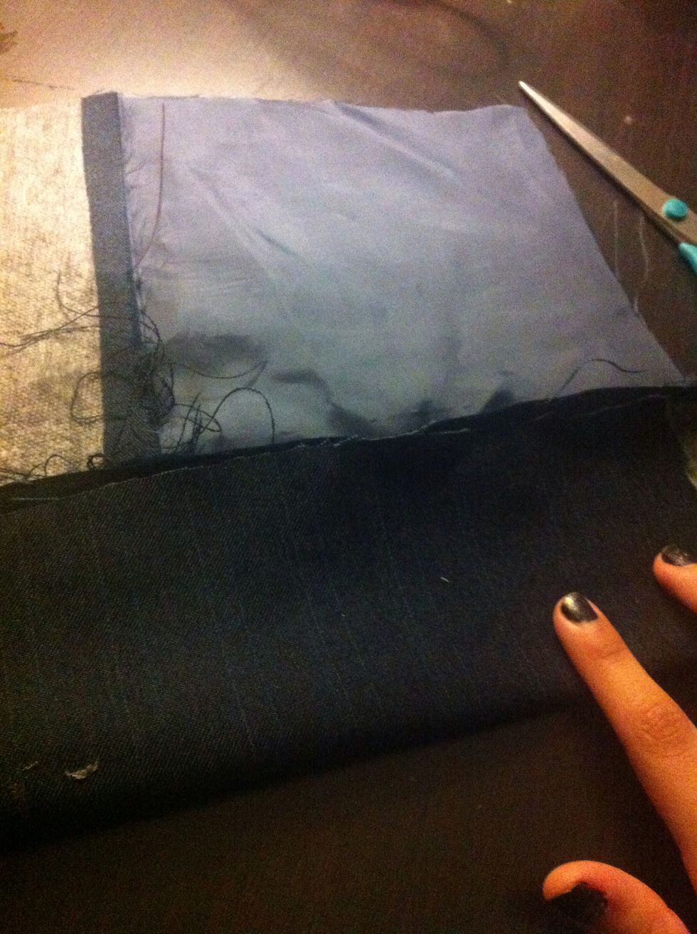 First lay out your fabric inside facing up. I want my bow to be about 2 inches tall and the fabric itself is already thick so I folded it once (for other thinner ones fold 3 times)