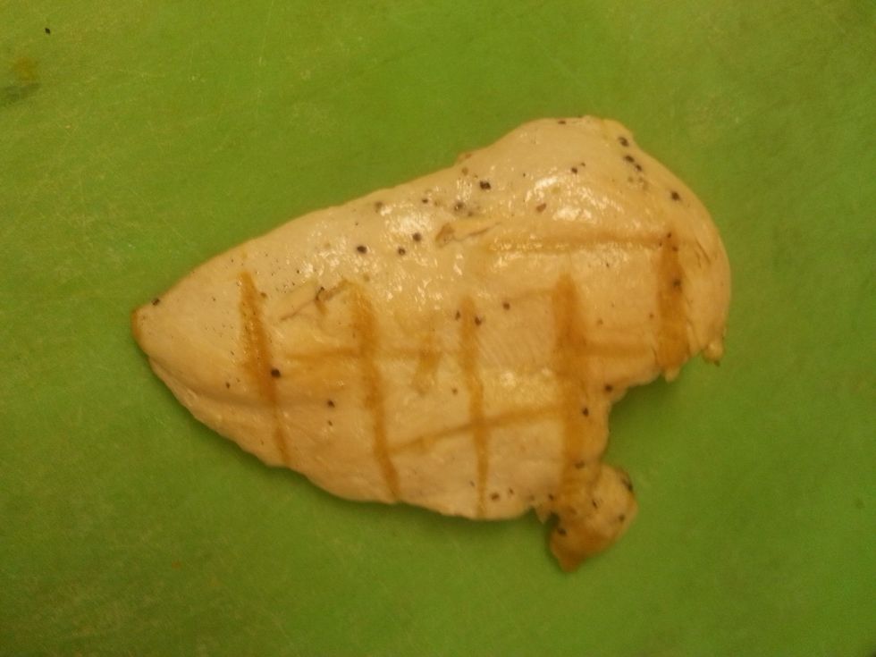 First lets season the chicken breast and grill