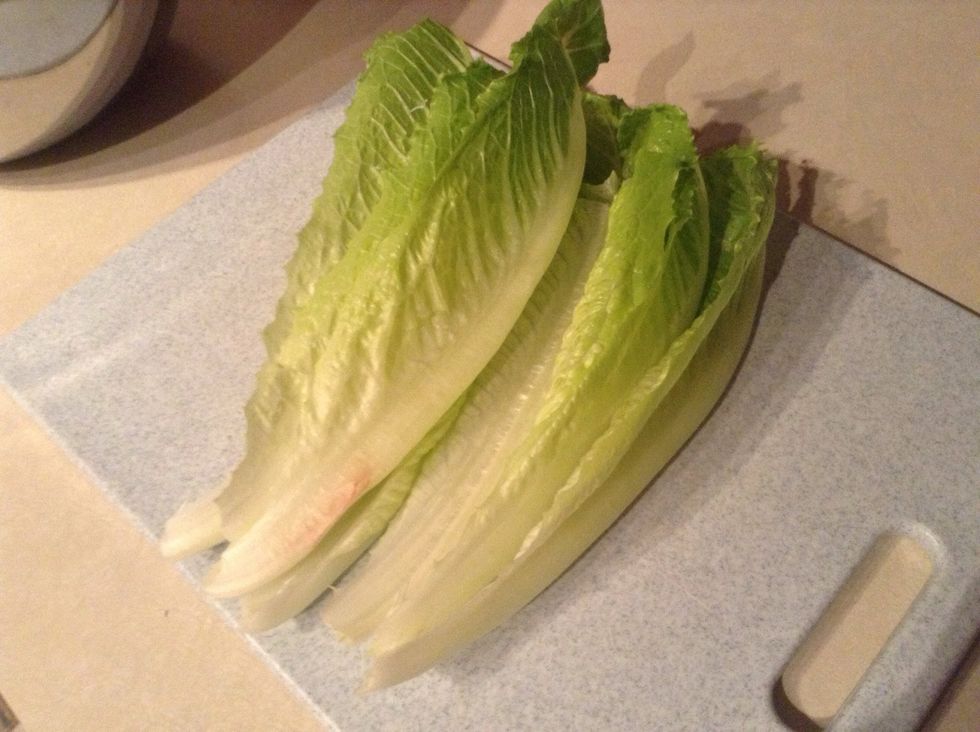 First, line up your lettuce