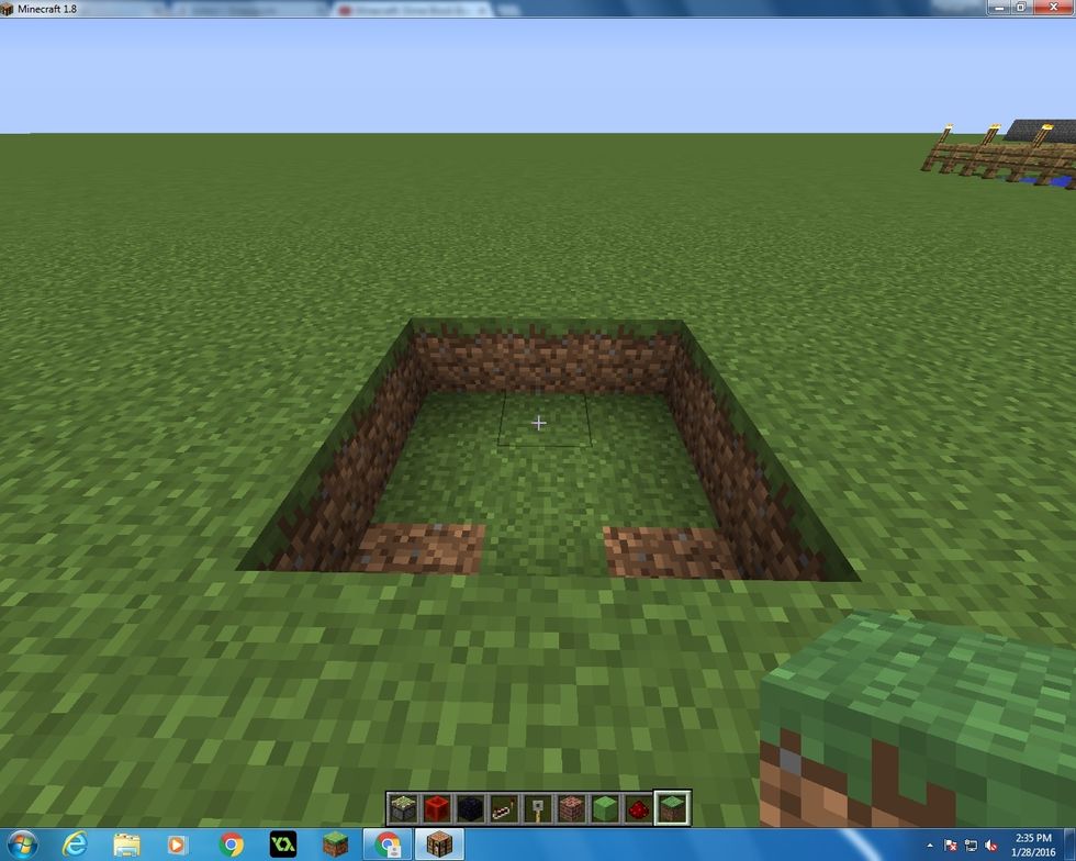 First make a 3 by 3 square!