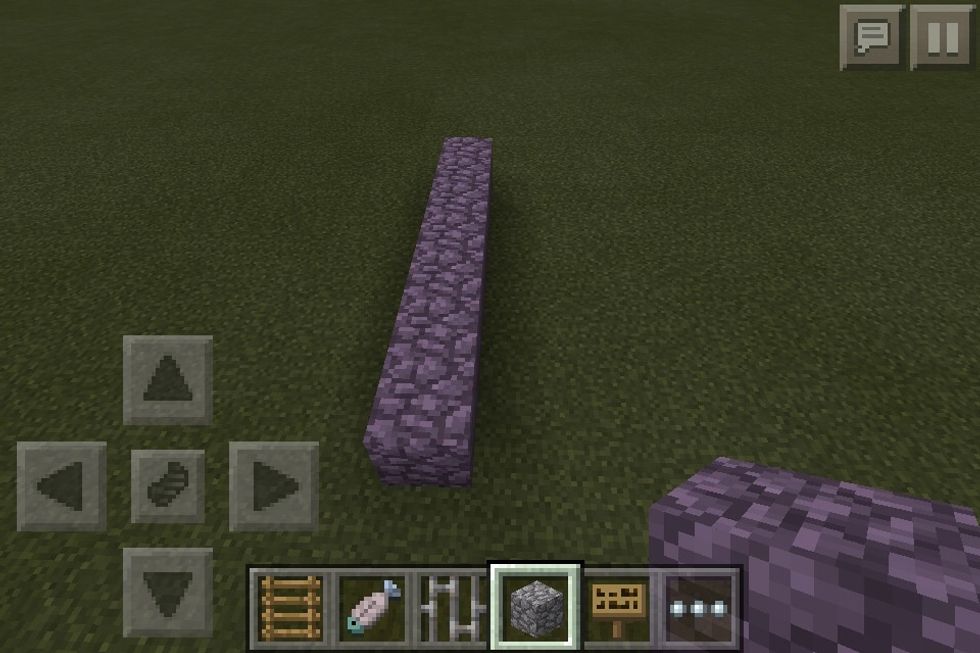First make a cobble stone Line as big as you want