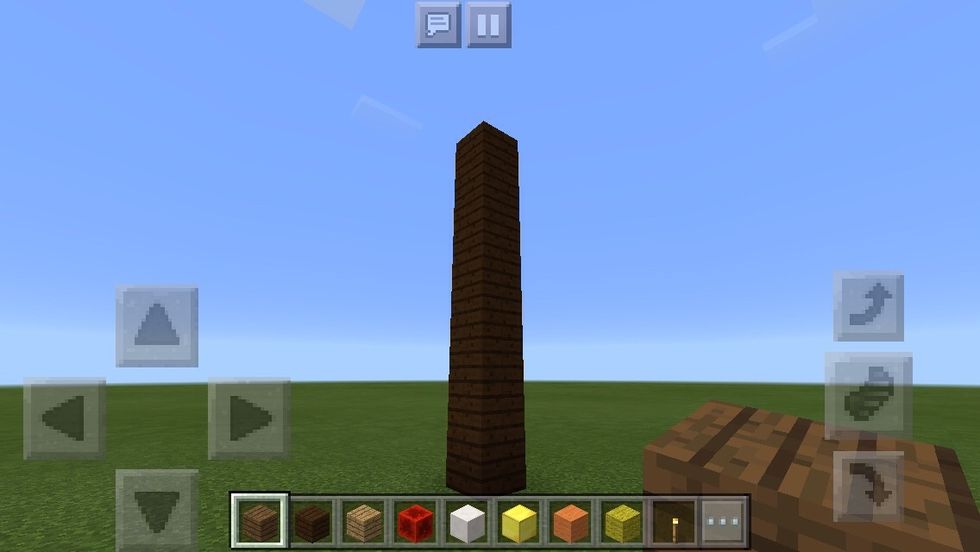 First, make a stack of 7 Dark Oak wood planks.