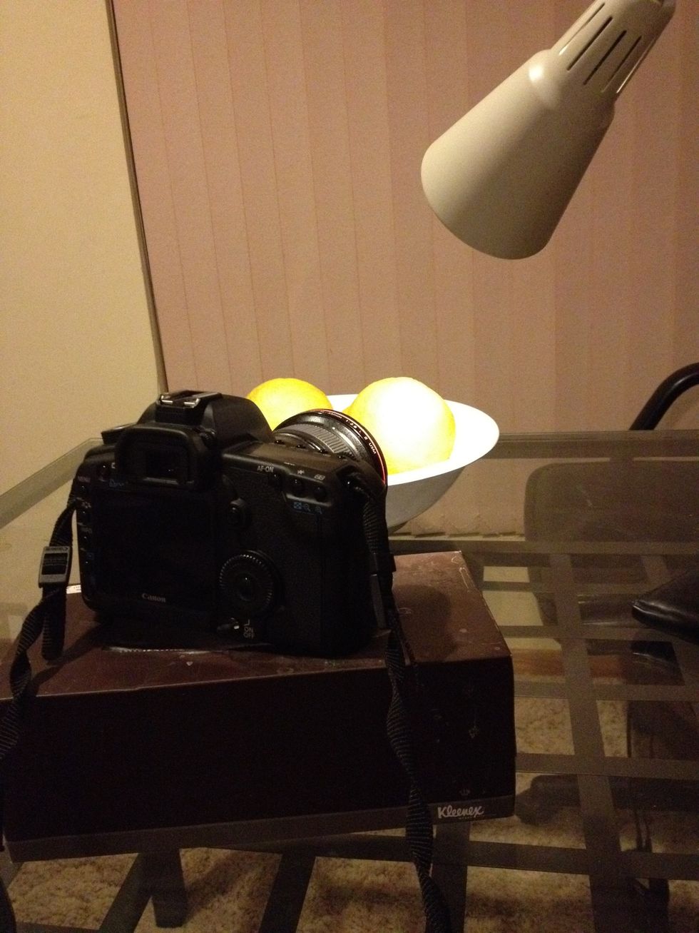 First, make sure you use a tripod or steadycam to stabilize your camera. Your shots will look much more  professional. I forgot my tripod so I am improvising with a tissue box.