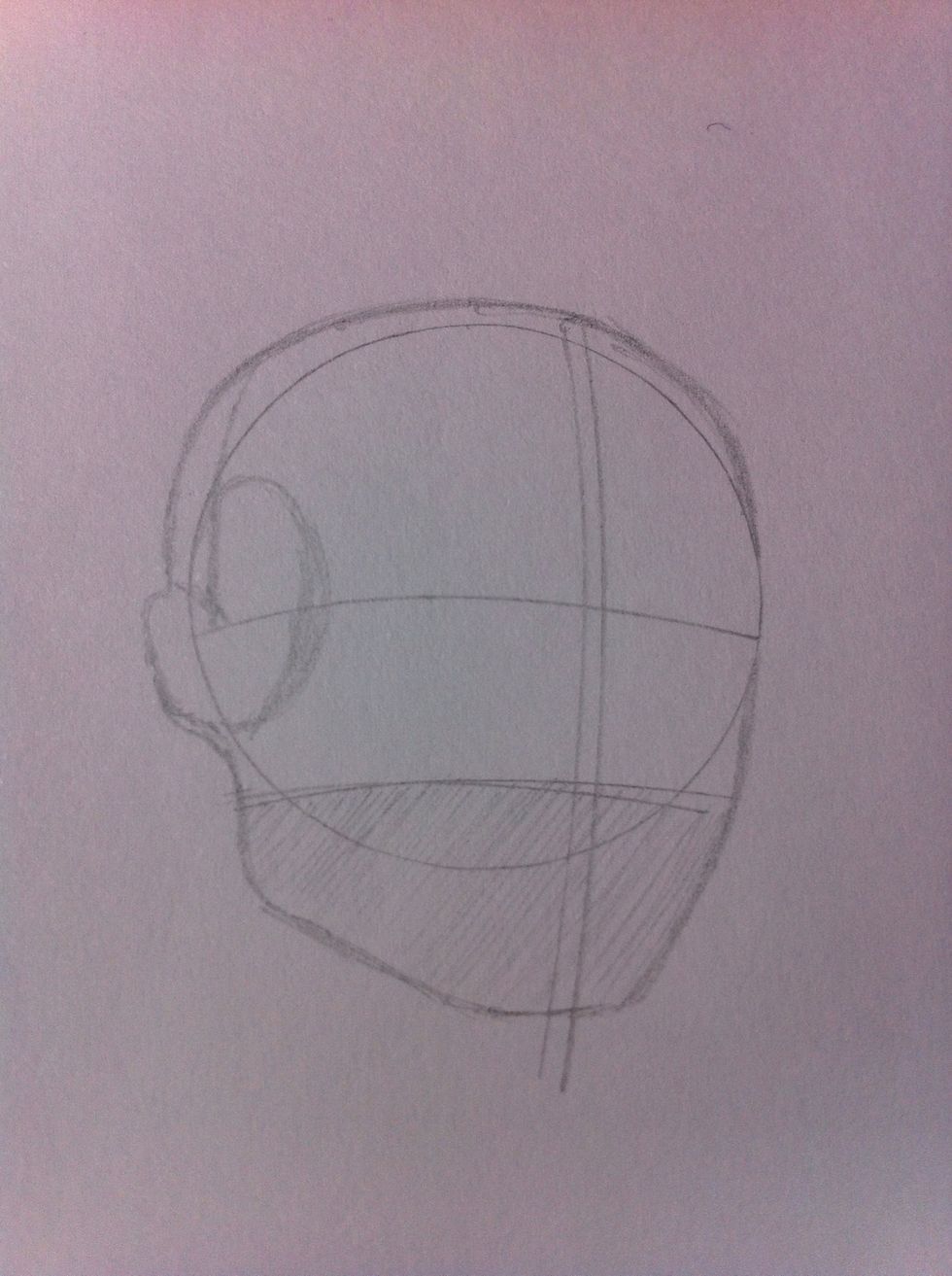 First make the sketch, I draw two lines and then I choose the one that looks better, you can do this softly because is the sketch anyway..