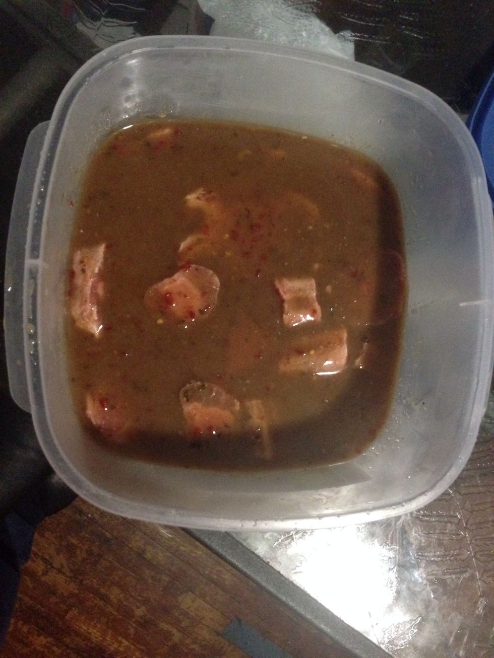 First marinade your ox tail for 1 to 24 hours.