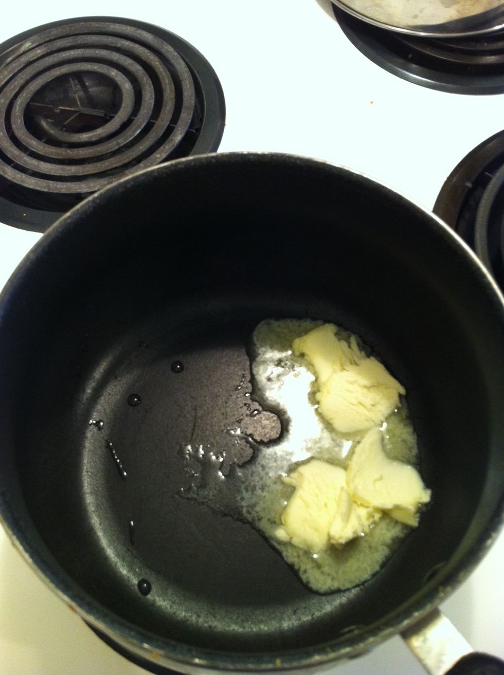 First, melt the butter completely by itself.