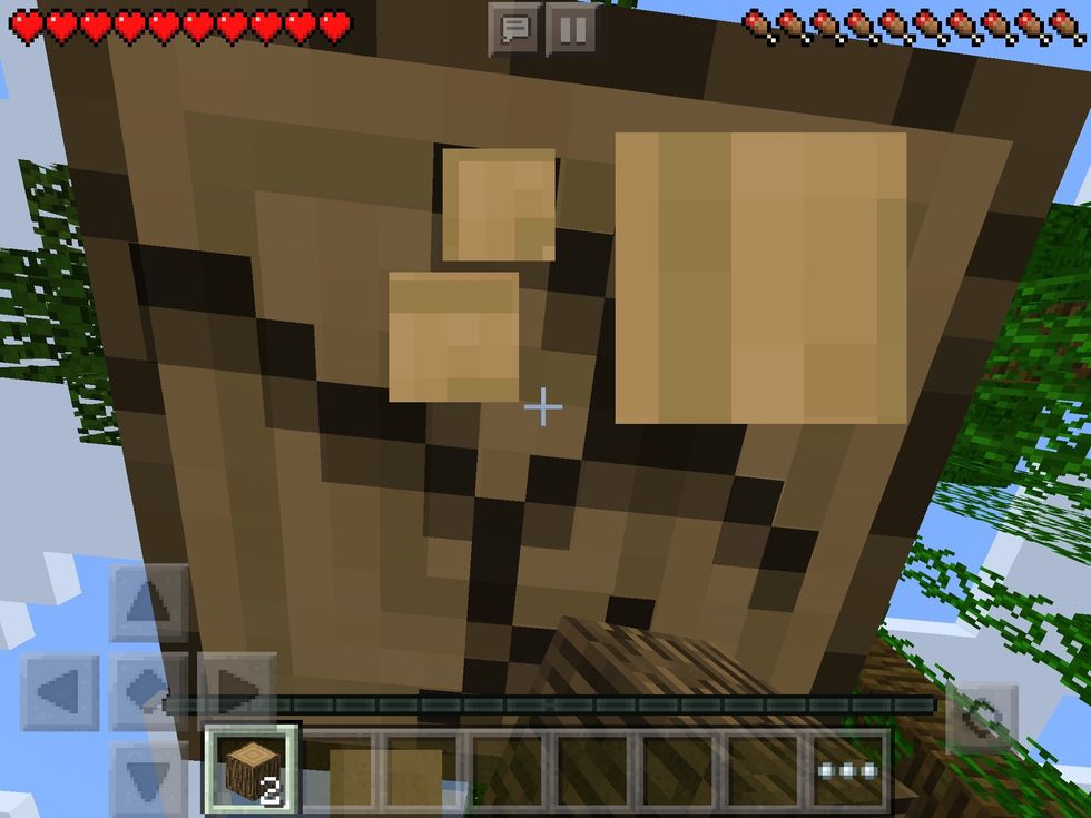 First of all, collect wood so that you can make useful tools.