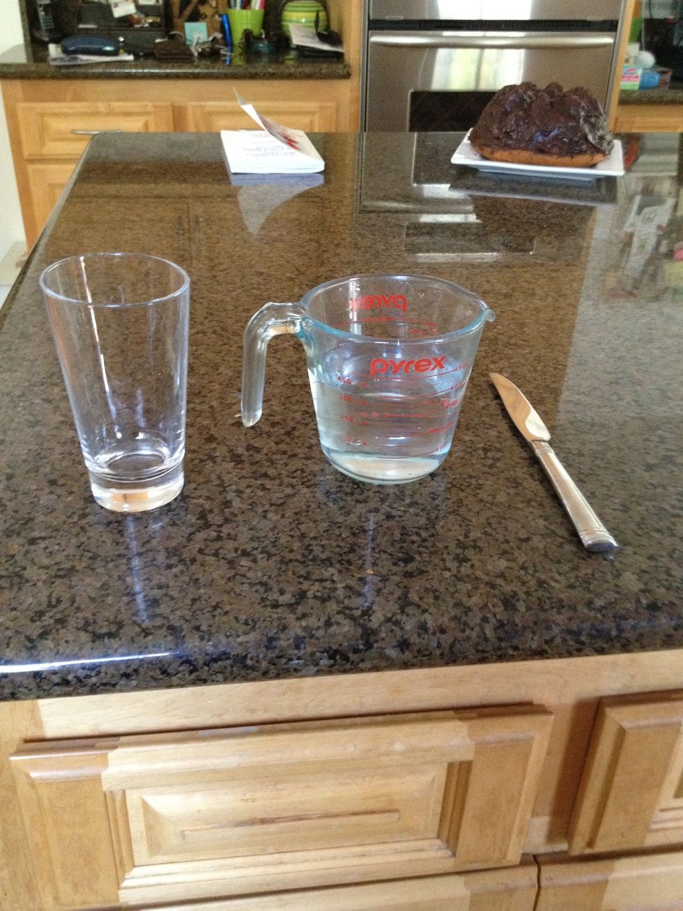 First of all, gather you supplies. The knife can be substituted for any other metallic utensil. The shorter the utensil, the better.