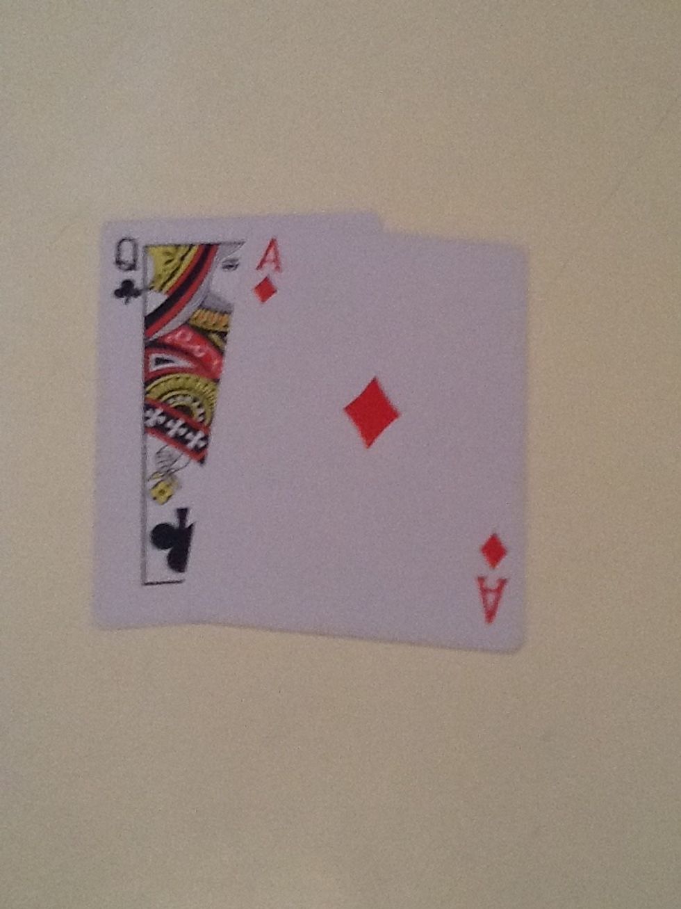 First of all u need two cards (any)