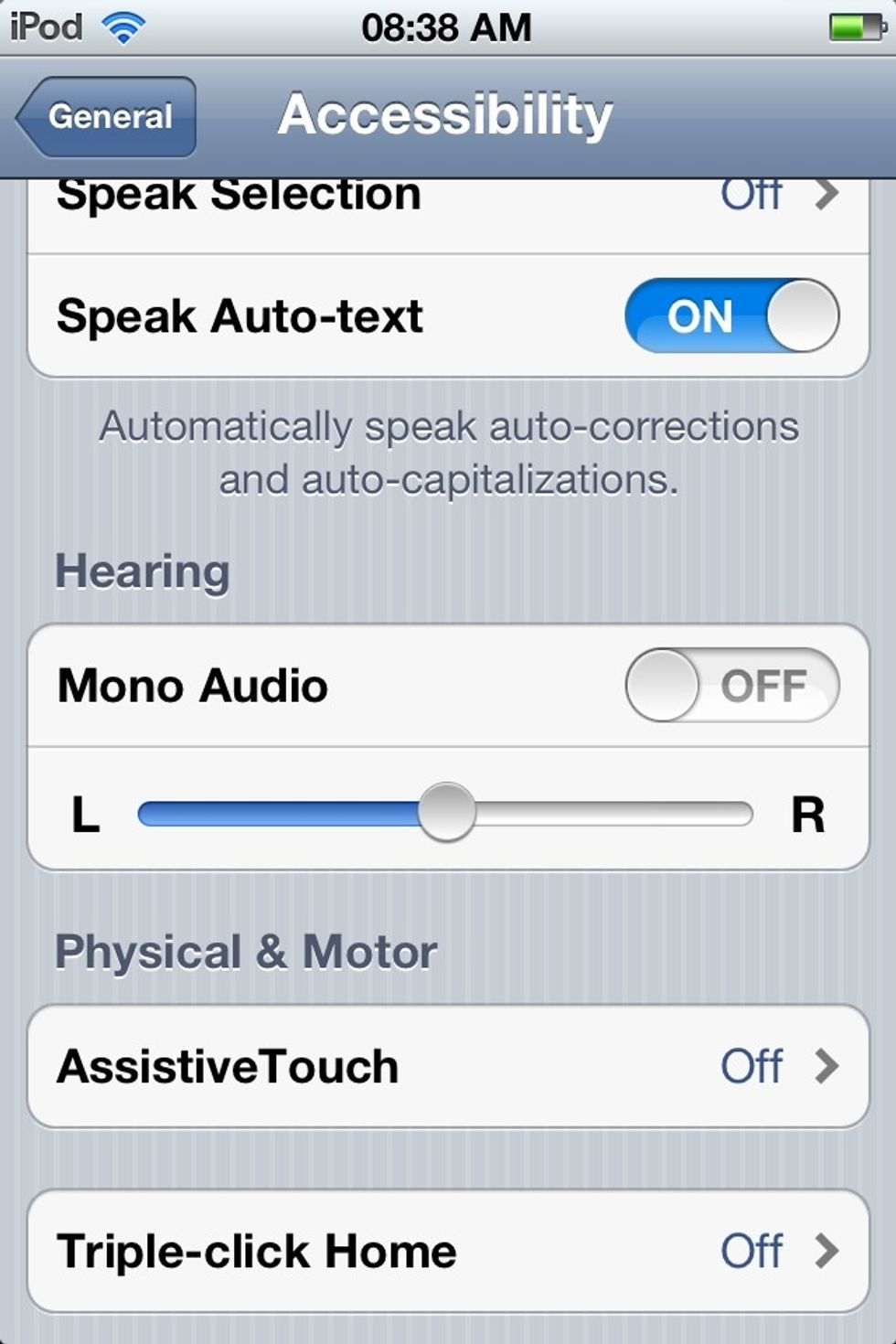 First of all you need to double click the pic above, look at the bottom of pic, then double click it again. Done that? Back on Accessibility, click on Triple-click Home.