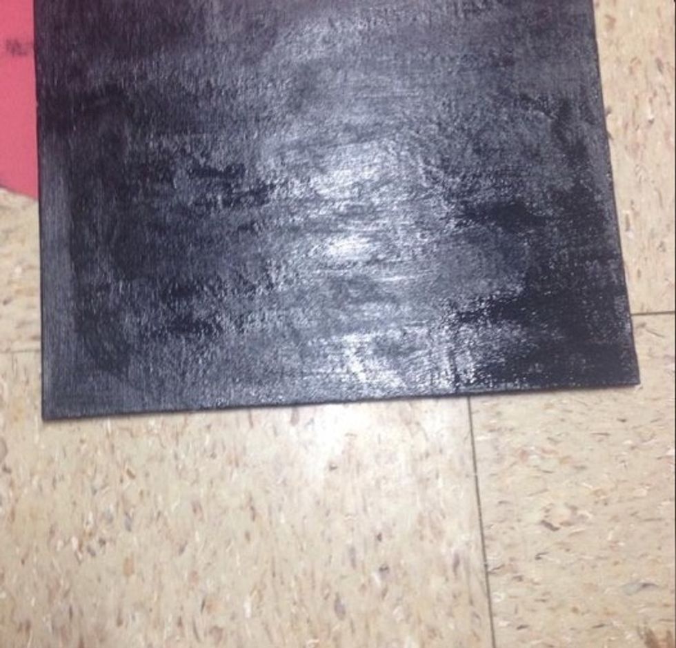 First, paint the canvas all dark gray