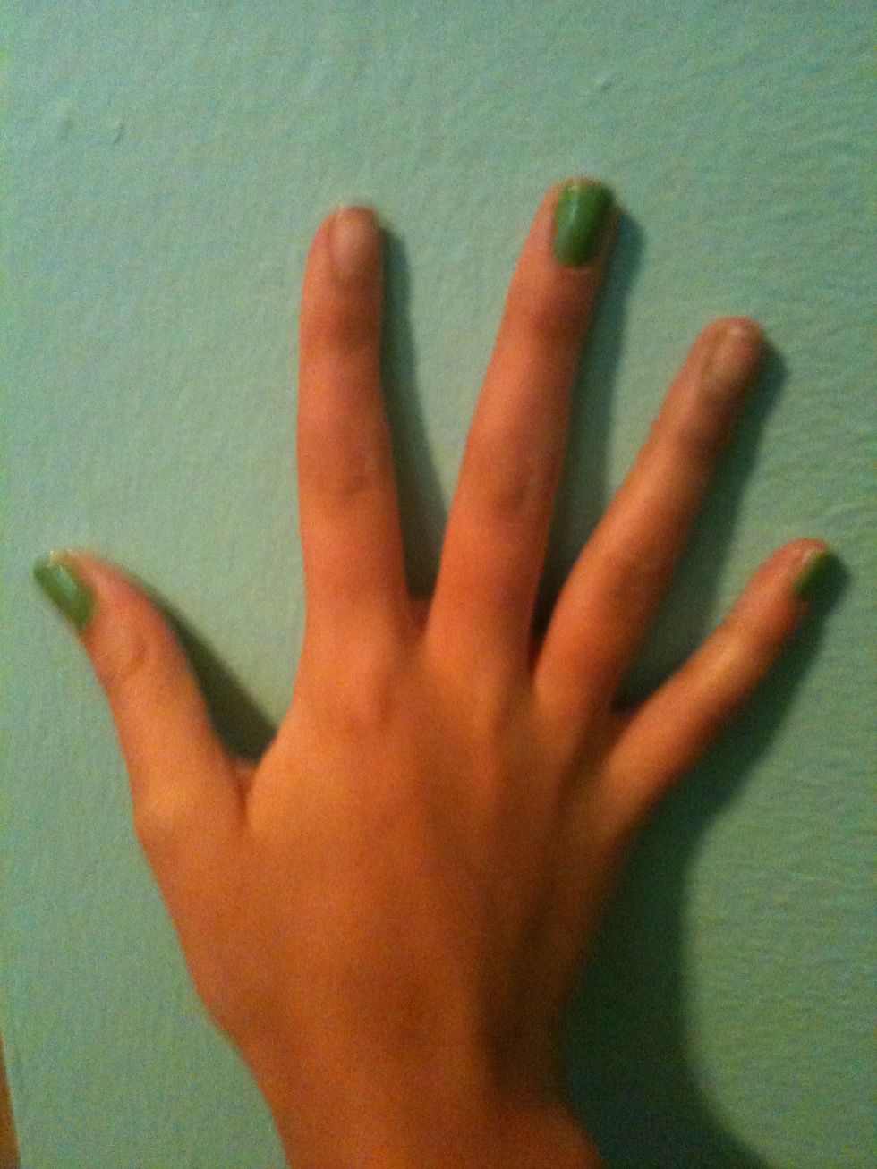 First paint these three fingers green!!\ud83d\udc9a