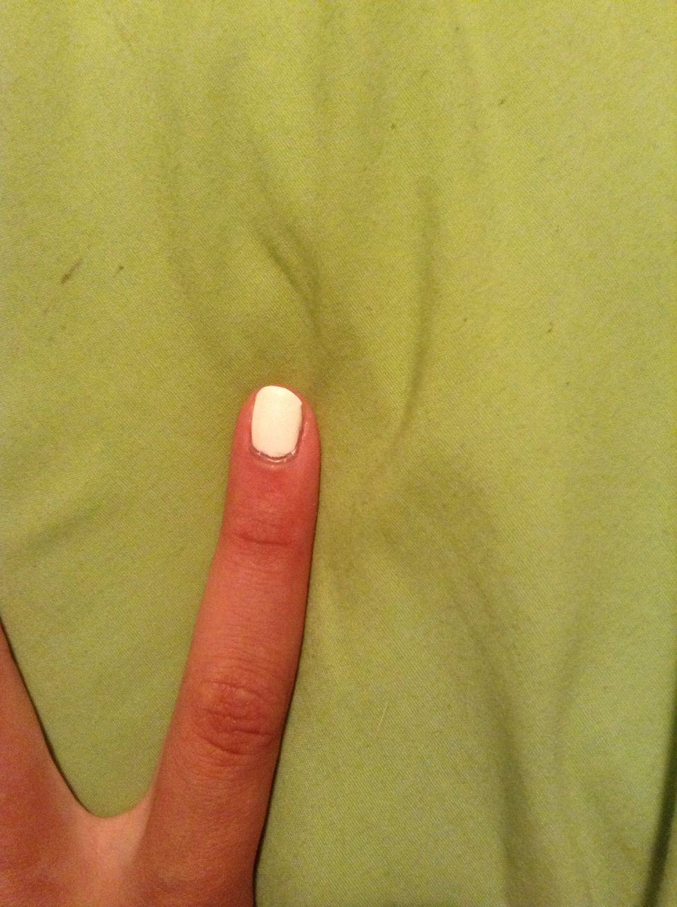 First paint your base coat. You can chose any color as long as it isn't close to your flower or leaf color.