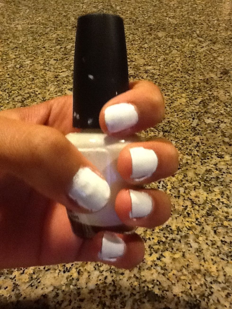 First paint your nail white