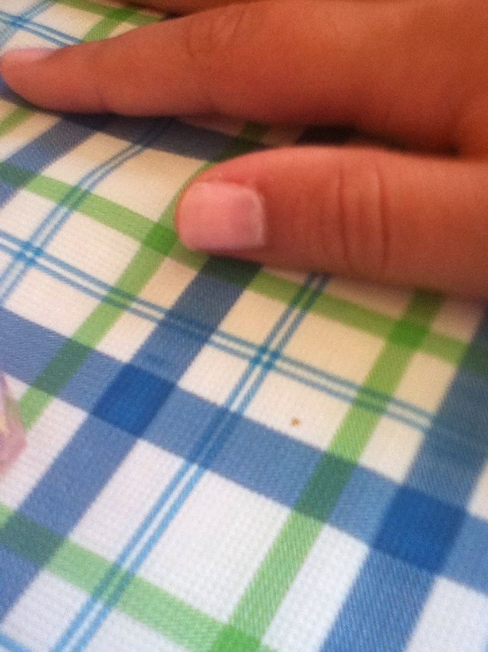 First paint your nails pink (a light natural one)