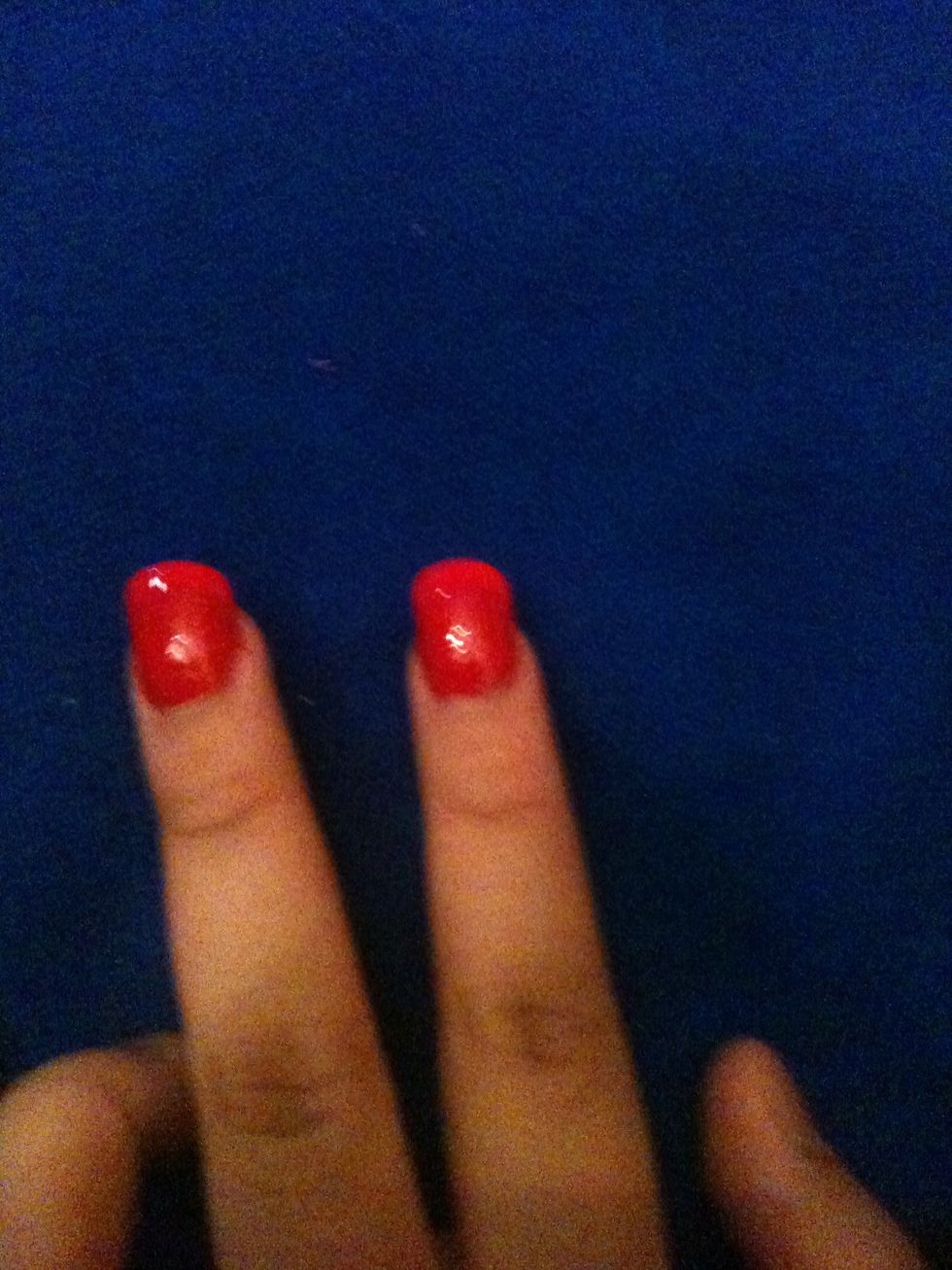 First paint your nails red for the base coat\ud83d\udc85