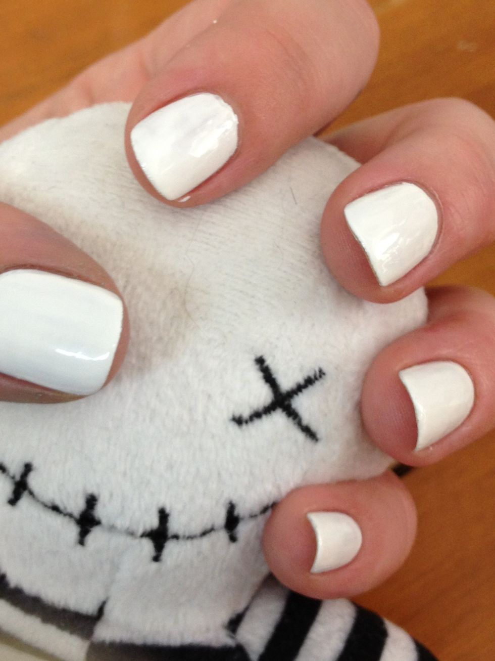 First paint your nails white:) I did two layers.