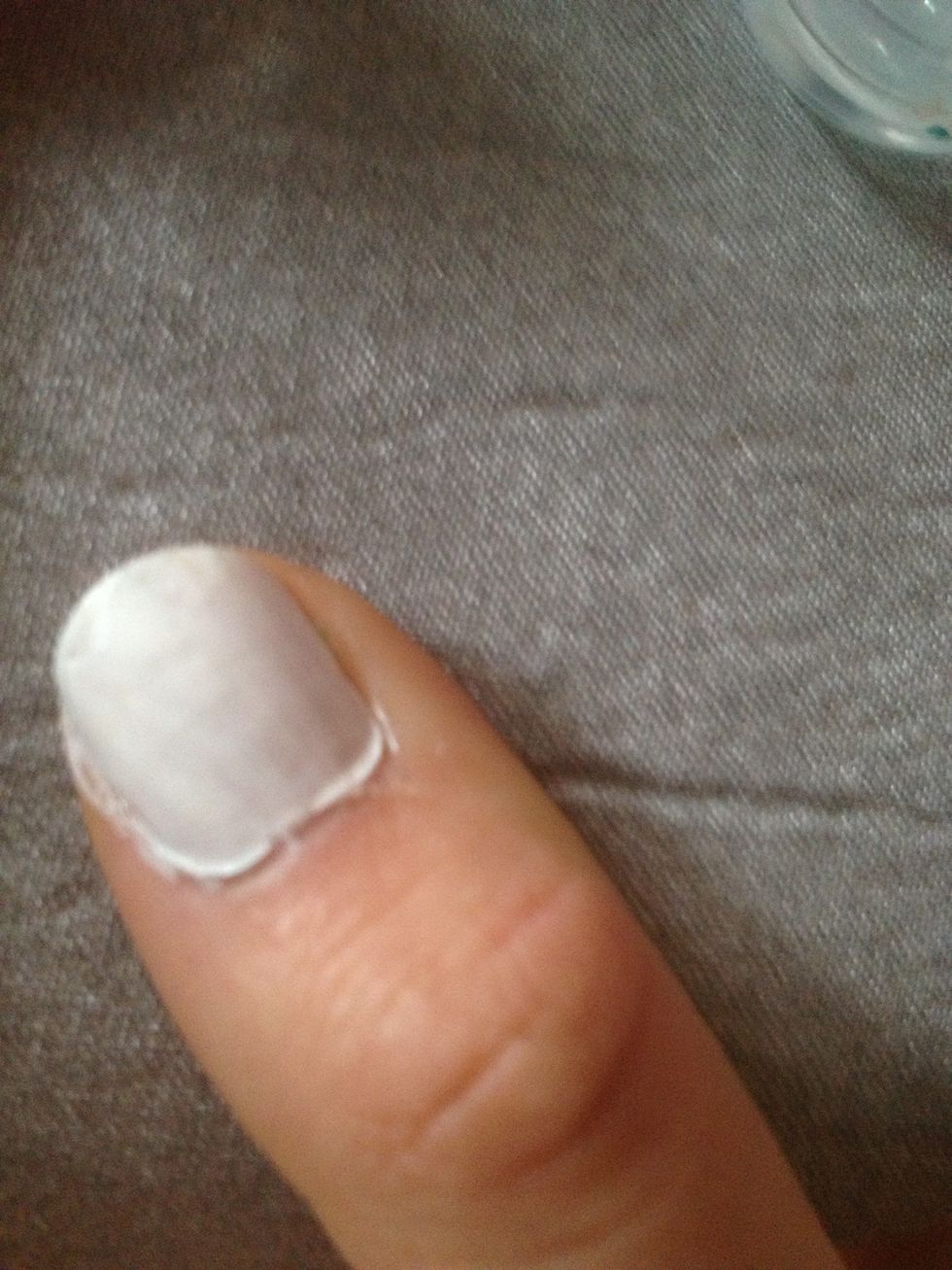 First paint your nails white.