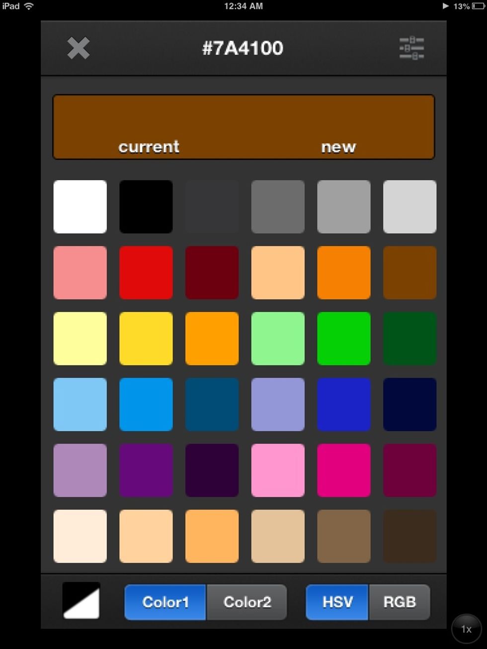 First pick a color. I will be making an orange mixture,so I will choose the darkest color closest to orange.