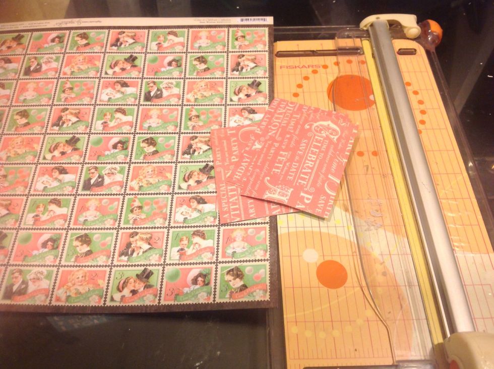 First pick your papers. I used The botanical Tea collection from Graphic 45 but for this tutorial I am using another line Time to Celebrate from G45.