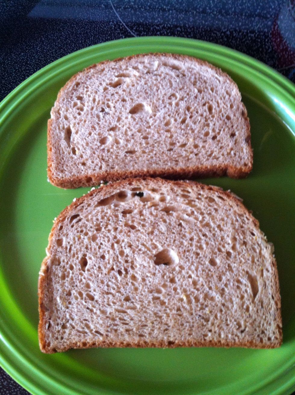 First place your bread on a plate