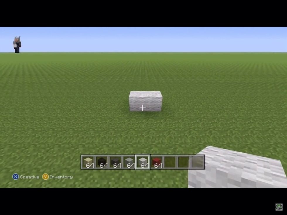 First put 2 white wool beside each other like this