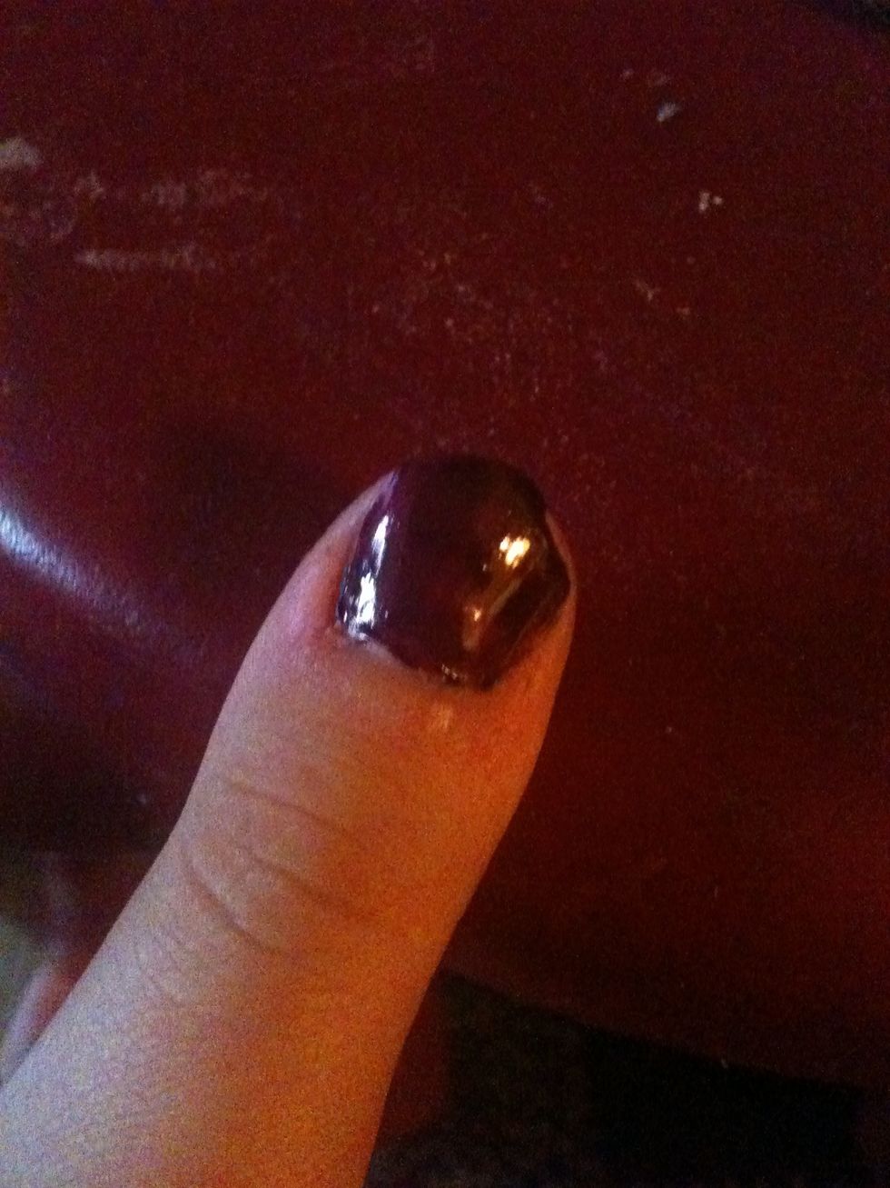 First put on the dark colour. Add two layers.