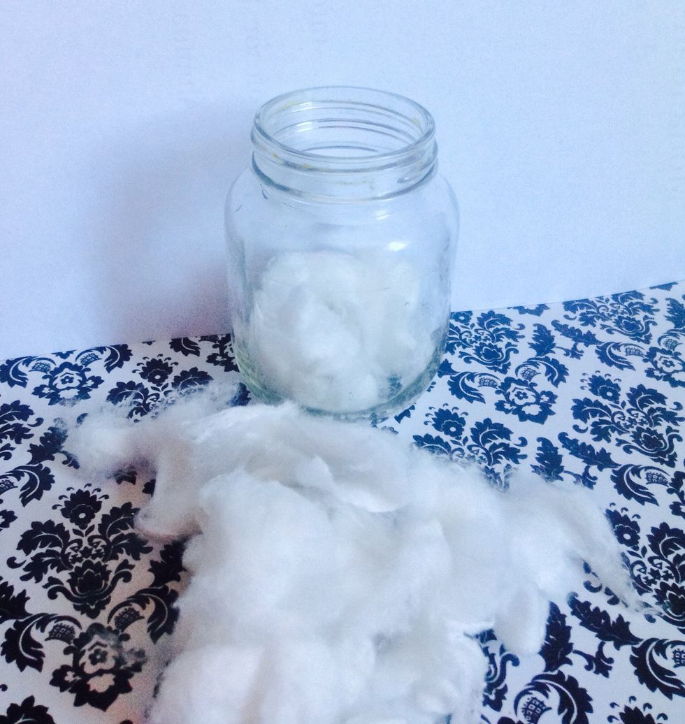 First put the cotton in the bottle. \ud83d\udc11