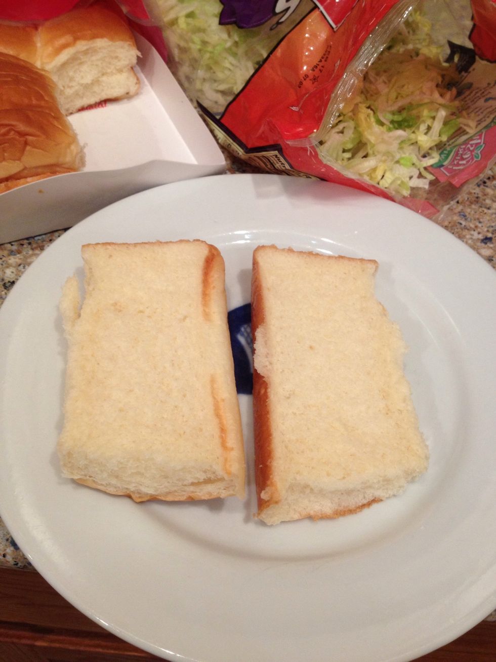 First put your roll on a plate...