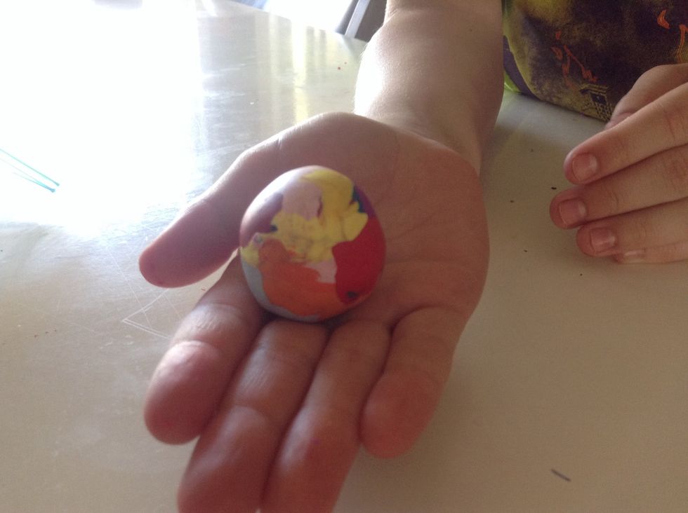First roll up a ball of polymer clay using any colors.