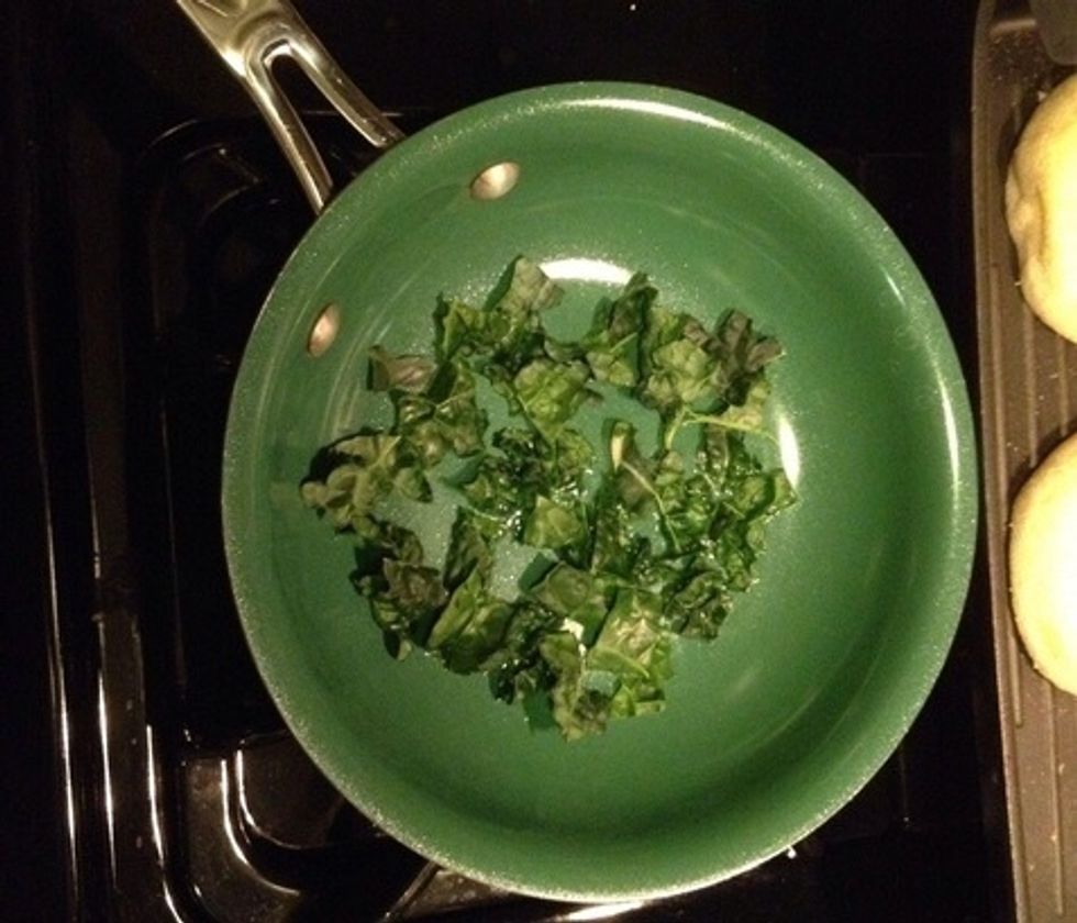 First, saut\u00e9 some Kale.