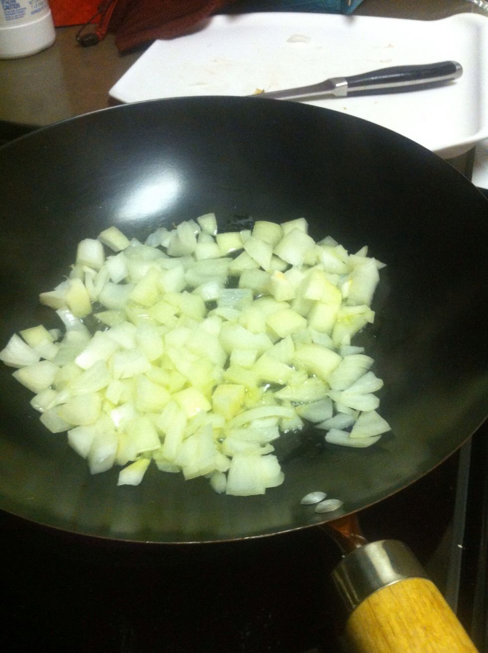 First saut\u00e9e your onions and mushrooms! Season as you please