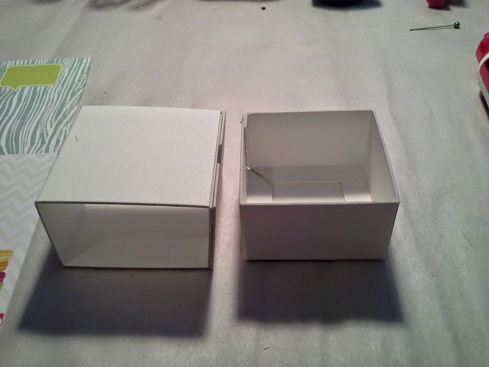 First start by putting your box together. I use a combination of wet glue and double sided tape.