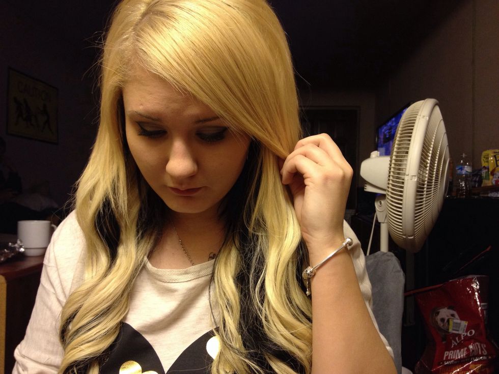 First start off with your hair just plain jane.