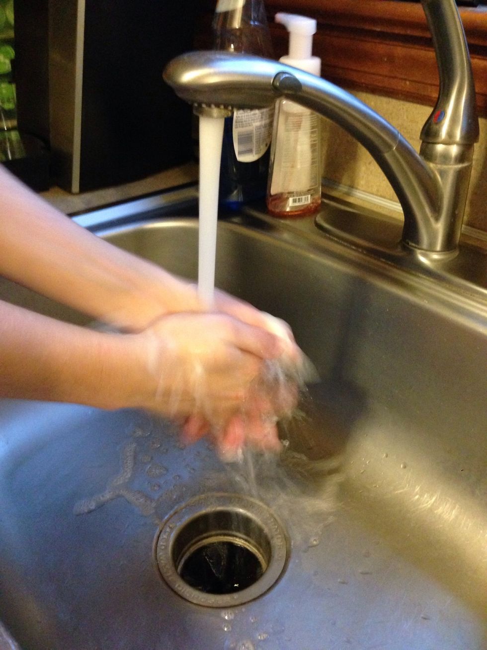 First step in ever baking anything is to wash your hands!