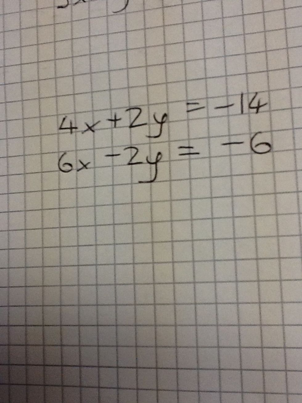 First step make one of the letters the same in this case Y has been made the same