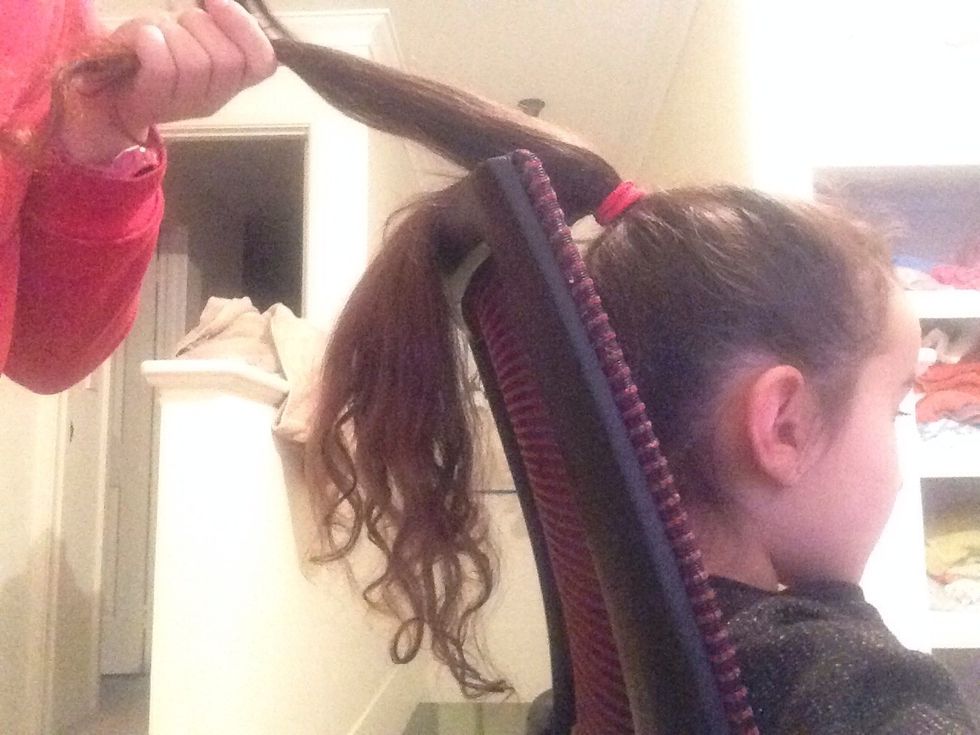 First take your right side and pull into the middle of the middle part and the left part