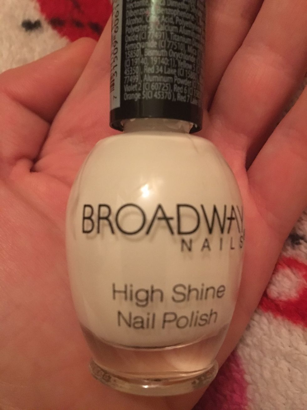 First, take your white nail polish.