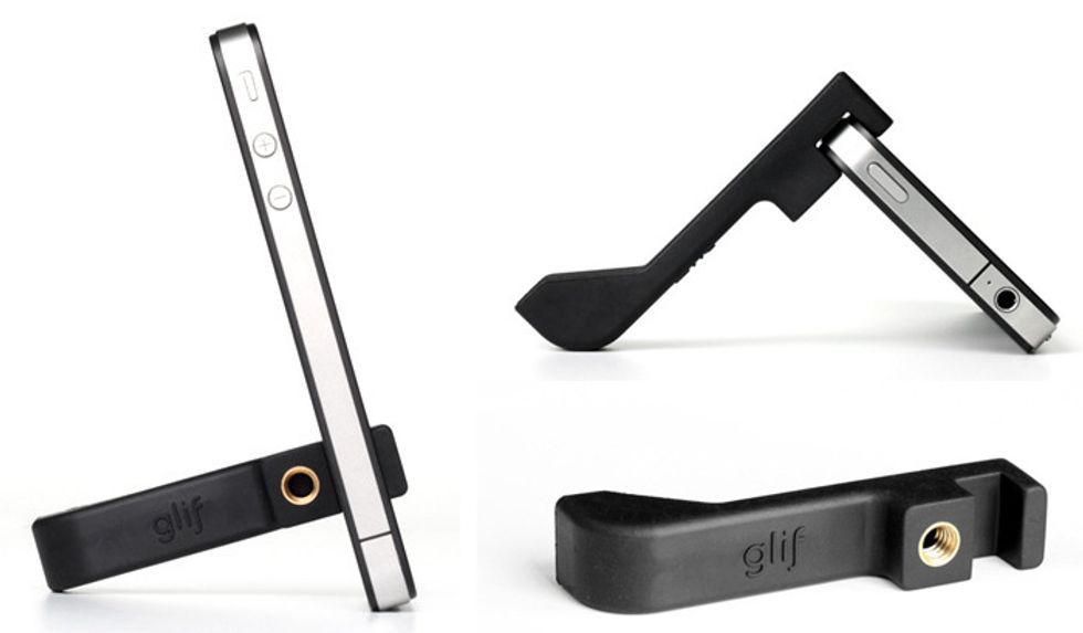 First thing you need is a Glif. it is an iPhone stand that is equipped with a brass screw for tripods.