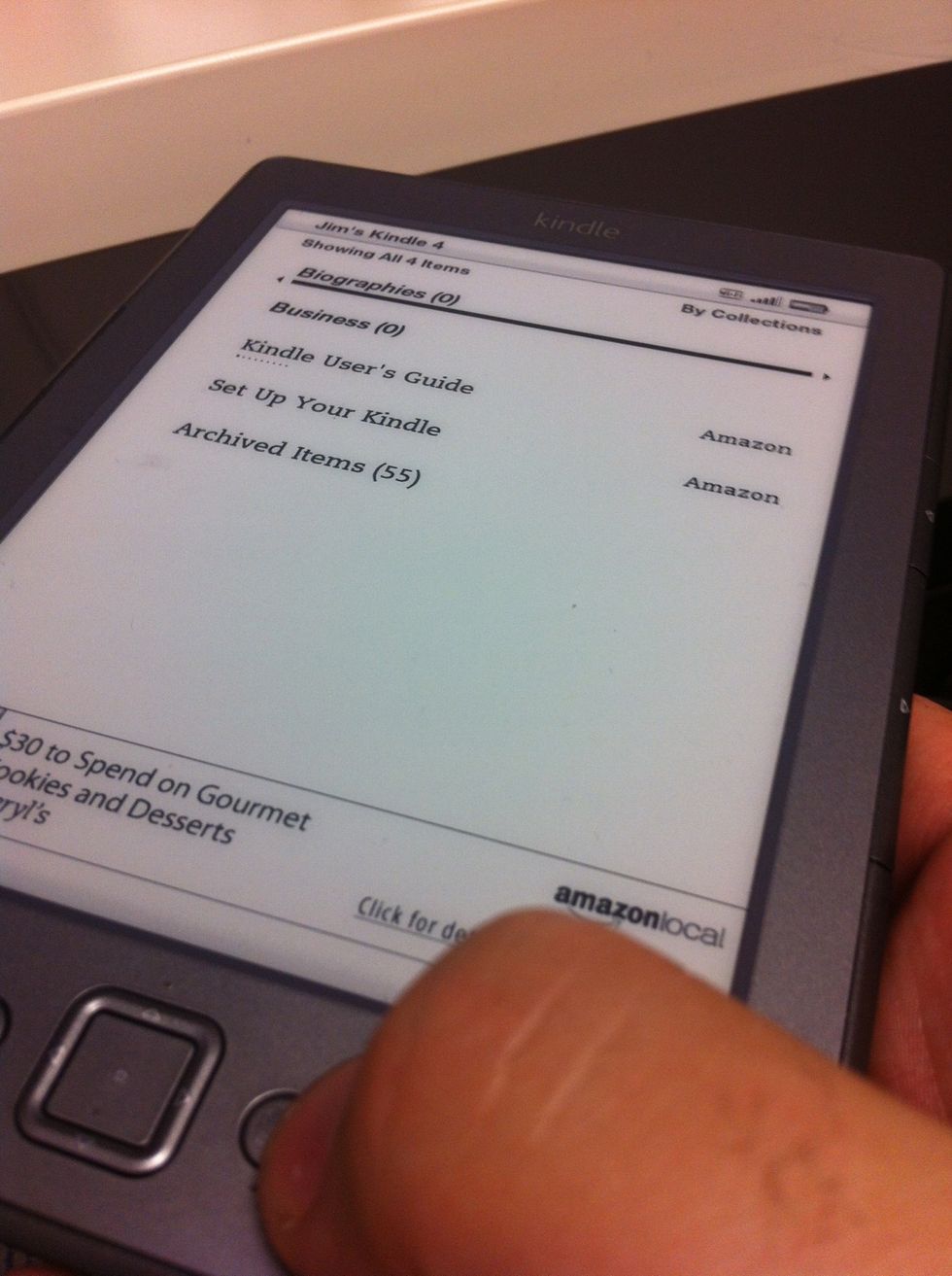 First try a "soft restart" of your Kindle. Begin by pressing the Menu button. If device is unresponsive, skip ahead to "hard reset." No worries - this should not erase all your books!