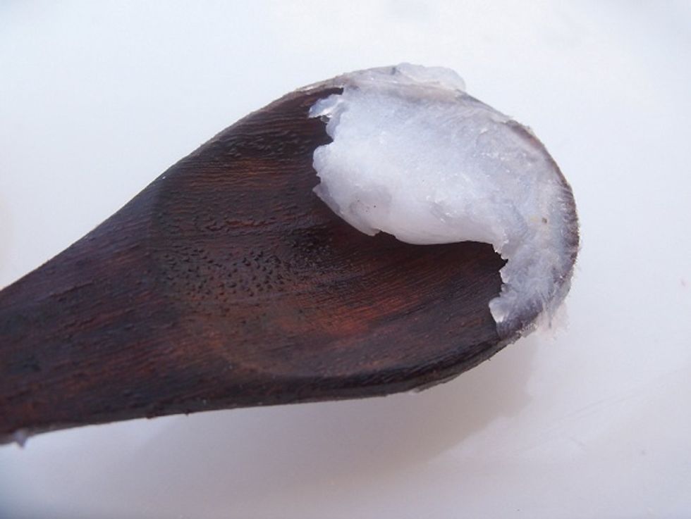 first u need a spoon full of vaseline petroleum jelly and put it in the container... :)