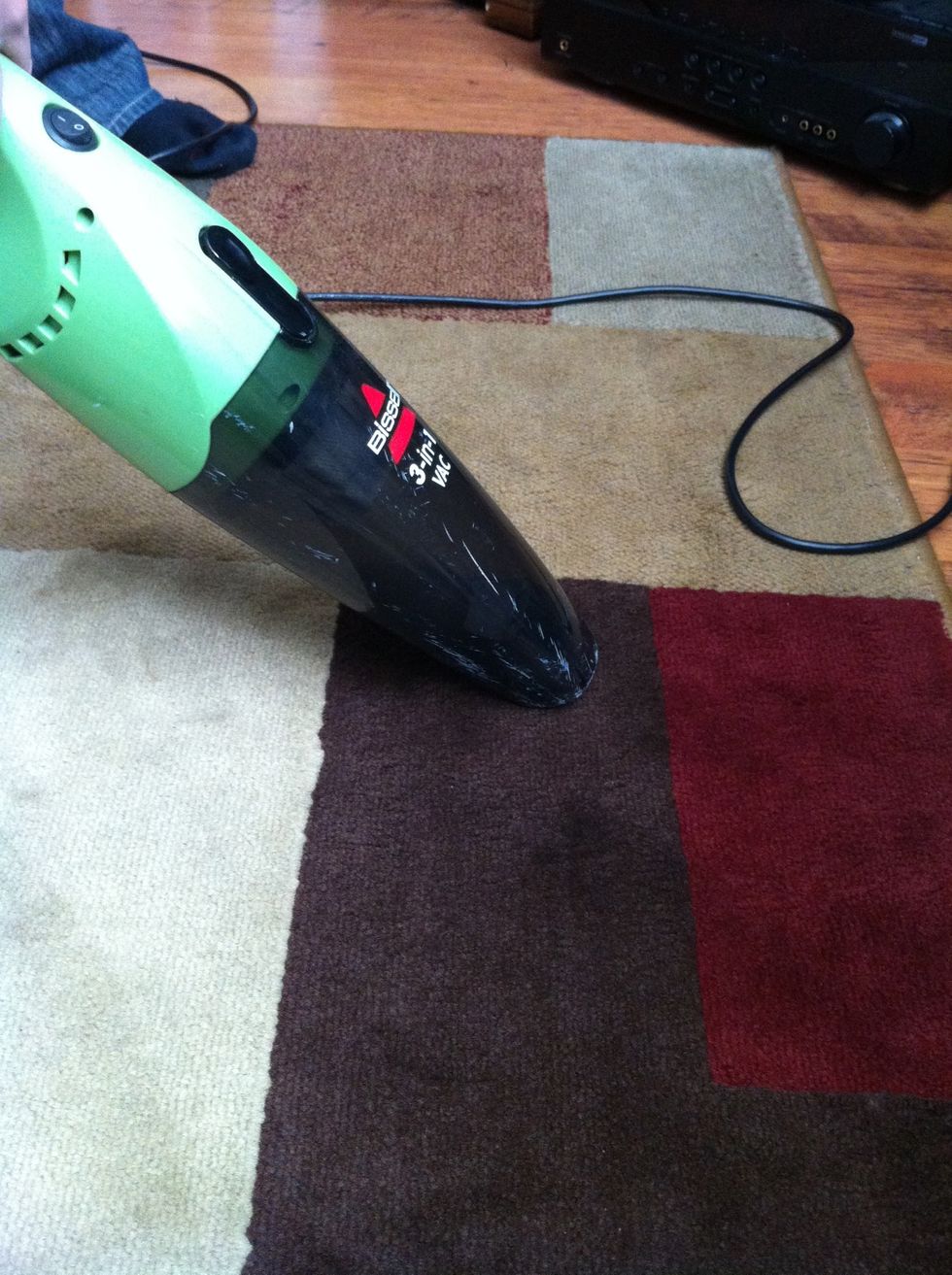 First...vacuum the carpet! Get it as clean as the vacuum can do :)