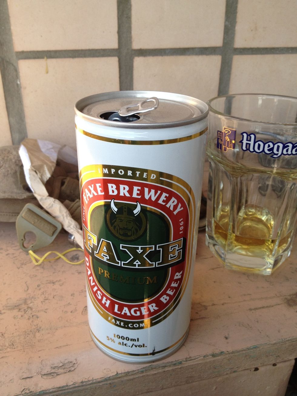 First we enjoy cold beer and empty the can.